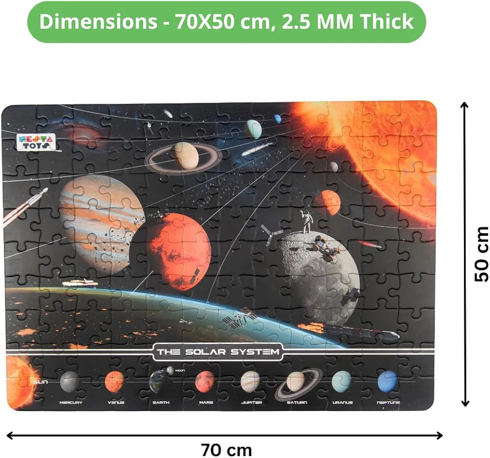 Nesta Toys Solar System Floor Puzzle & Game Large 70x50cm Space Jigsaw 108 Pieces 3X Thicker Educational STEM Learning Gift for Boys Girls Ages 6, 7, 8, 9, 10, 11, 12