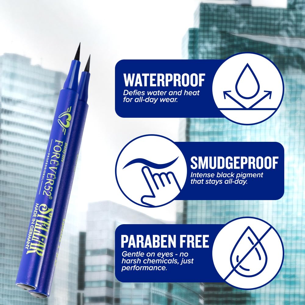 Daily Life Forever52 Stellar Eyeliner - 24HR Long-Lasting Intense Black | Ultra-Precise Tip for Effortless Wings & Flicks | Smudge-Proof, Matte Finish | Glide-On Formula for Bold, Defined Eyes