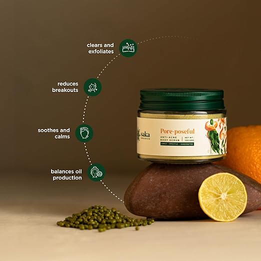 Saka Organics Pore-Poseful Handmade Anti-Acne Body Scrub - 100 gms