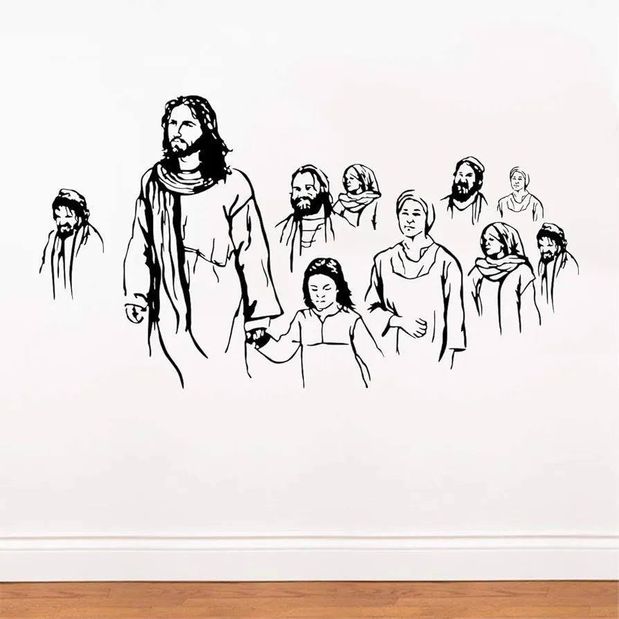 Decal O Decal Vinyl Jesus Christ with People Wall Stickers