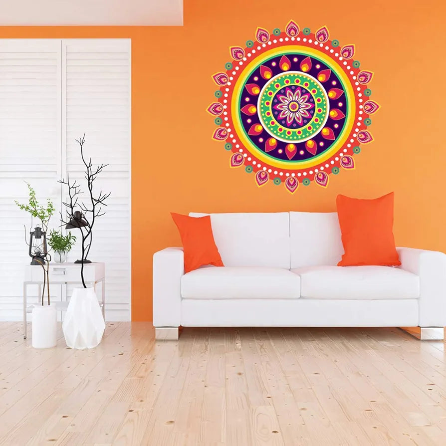 Rangoli Vinyl Wall Sticker Self-Adhesive Wall Decor Parent 2 Design-11