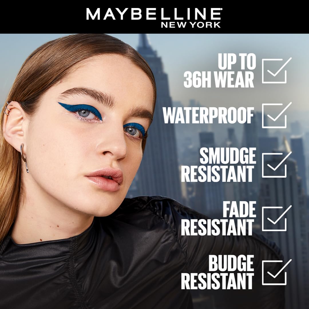 Maybelline New York Tattoo Gel Kajal Color Pencil, Sharpenable Gel Pencil | Waterproof Gel Pencil, 36H Wear, 1.2g