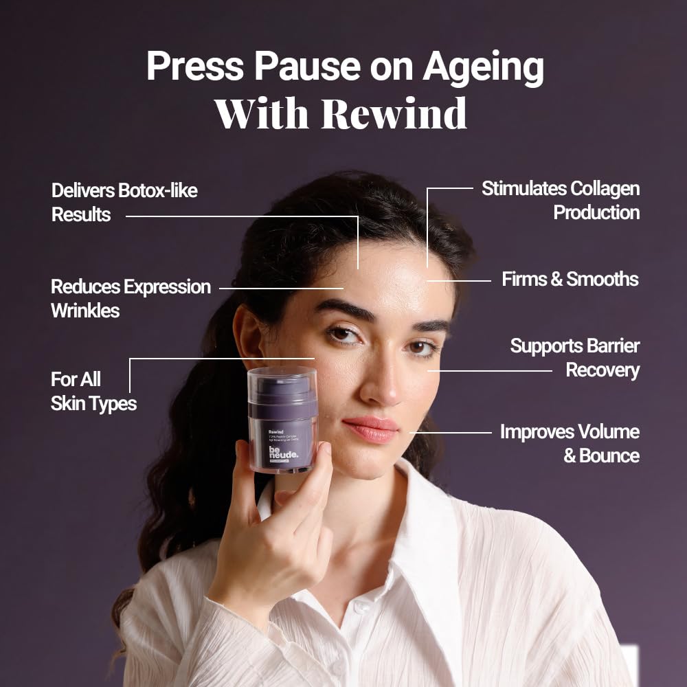 Rewind Age Reversing Gel Creme with 7.25% Advanced Peptide Complex for Wrinkle Reduction Fine Lines Smoother Firmer Skin with Vitamin C and Mandelic Acid Lightweight Anti Ageing Moisturizer for All Skin Types