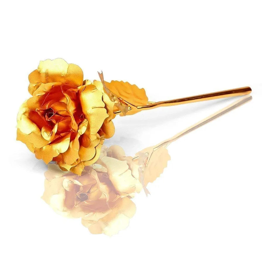 22K Gold Rose 25 Cm with Red Velvet Box Gold
