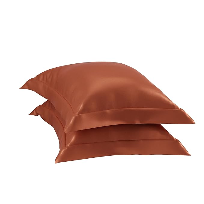 Stoa Paris Pillow Covers Set of 2 Pieces Satin Pillow Covers Colour Melted Caramel