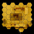 Bikri Kendra 32 Hexagon with 20 Butterfly Golden Stickers for Wall Hexagon Mirror Acrylic Mirror