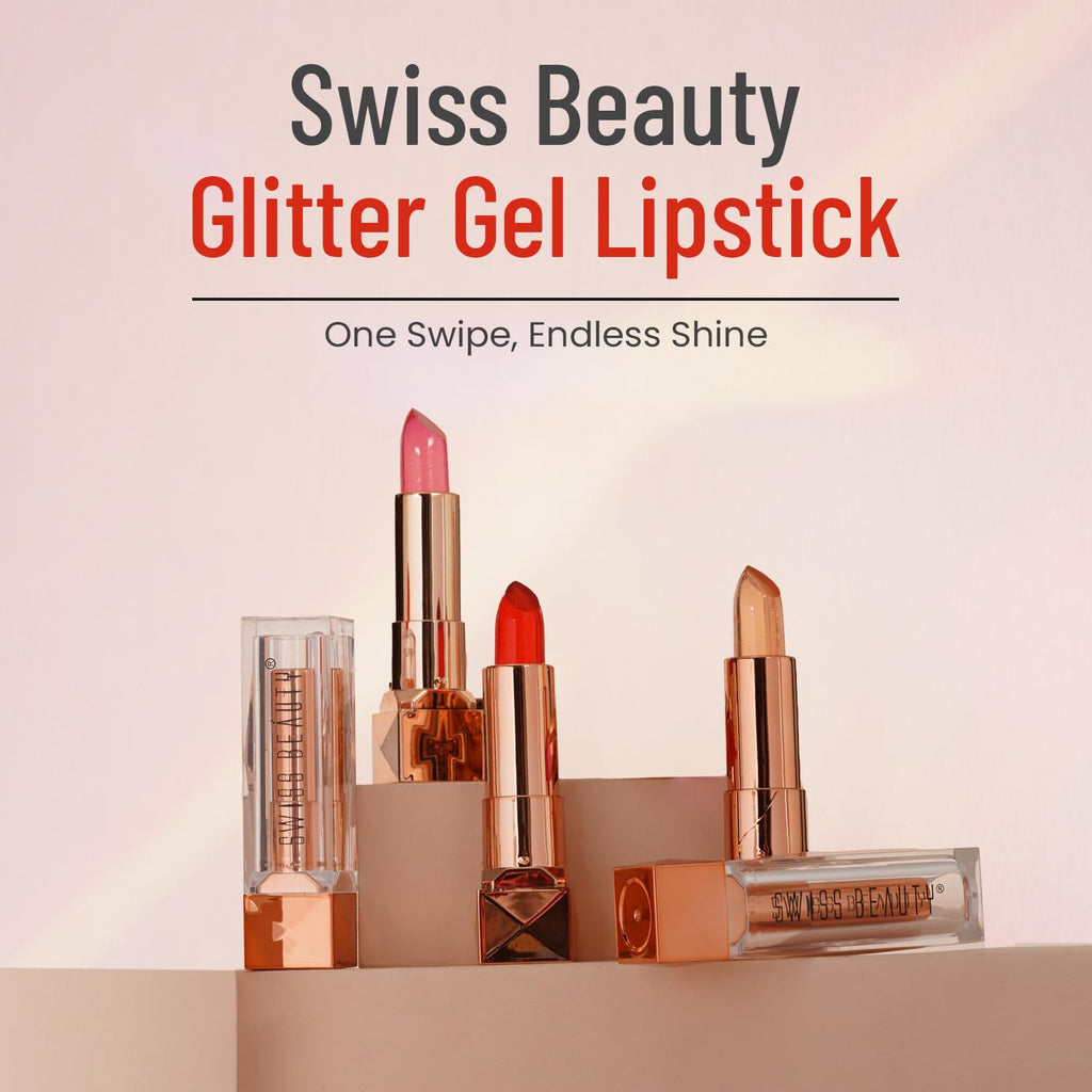 Swiss Beauty Glitter Color Change Gel Lipstick | Moisturising | Glossy Finish | Gives a Natural Colour | Lightweight | Shade-01, 3.6gm