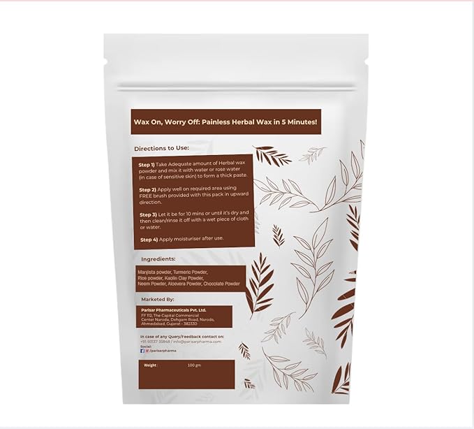 Parisar Pharma Hair Remover Wax Powder for Women Chocolate Hair Removal Powder - 100 gms