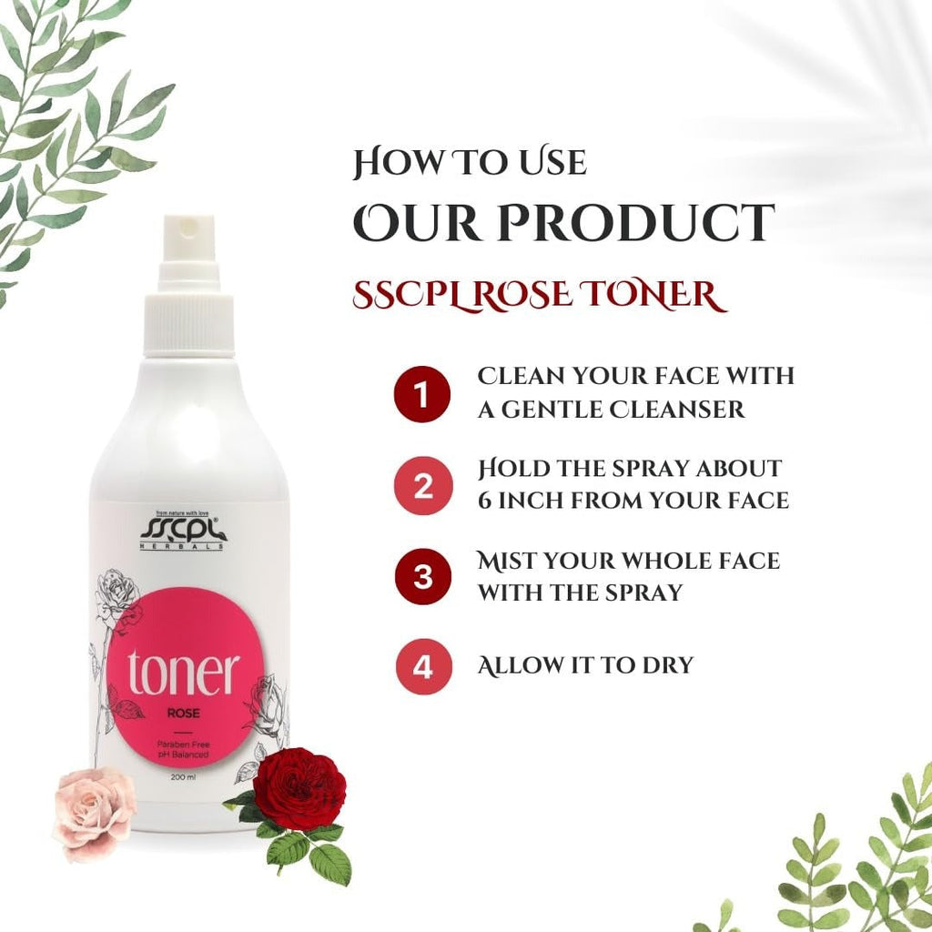 Sscpl Herbals Rose Face Toner - 200 ml (Pack of 2)