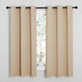 Loomlyfe Fawn Solid Thermal Insulated Grommet Blackout Curtains for Window | 5 Feet | Set of 2