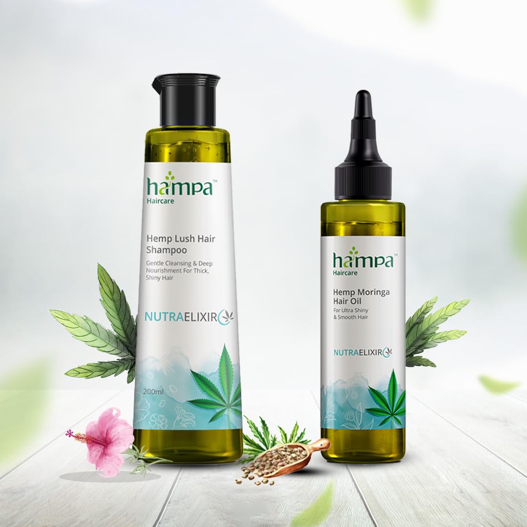 Hampa Hemp Moringa Hair Oil and Lush Hair Shampoo