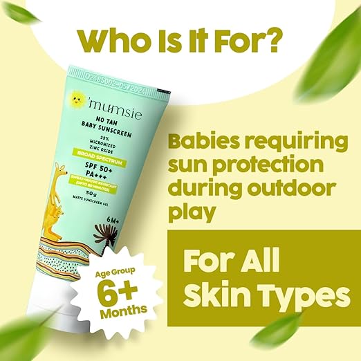 O'Mumsie No Tan Baby Sunscreen SPF 50+ Protection - 50 gms
