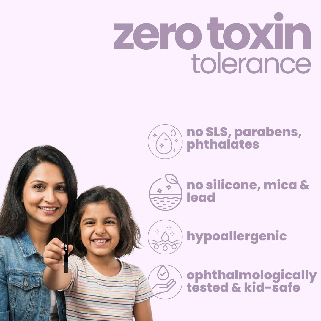 TuCo® Kids Matte Kajal | With Castor Oil & Almond | Safe Kajal For Babies | Smudge-Proof, Water-Proof, Preservative-Free & 100% Lead-Free | Long Lasting, Natural | Black, 15gm