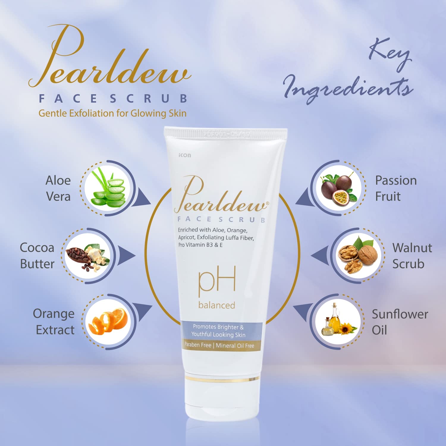 Pearldew Face Scrub Tan Removal Exfoliating Scrub - 100 Gms