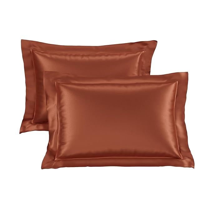 Stoa Paris Pillow Covers Set of 2 Pieces Satin Pillow Covers Colour Melted Caramel