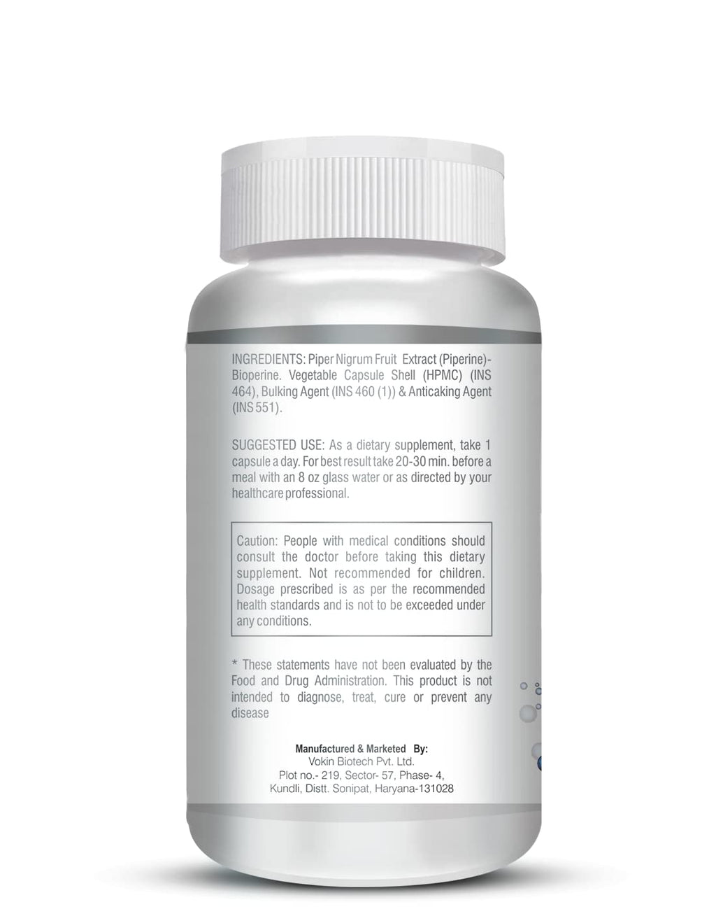 Vokin Biotech Coenzyme Q10 Plus BioPerine â€“ Supports Heart Health-125 mg - 90 Capsules