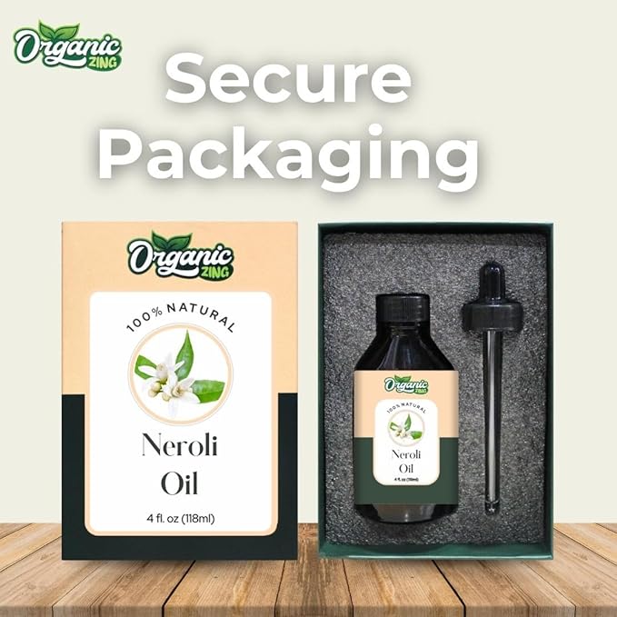 Organic Zing Neroli (Citrus Aurantium) Oil | Essential Oil for Aroma, Diffuser, Skincare & Massage - 118 Ml