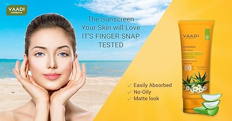 Vaadi Herbals Sunscreen Lotion SPF-50 - 110g (Pack of 2)