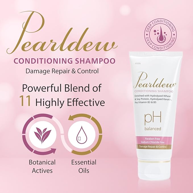 Pearldew Conditioning Shampoo, pH Balanced, Damage Repair & Control, Paraben Free - 200 ml | Pack Of 2