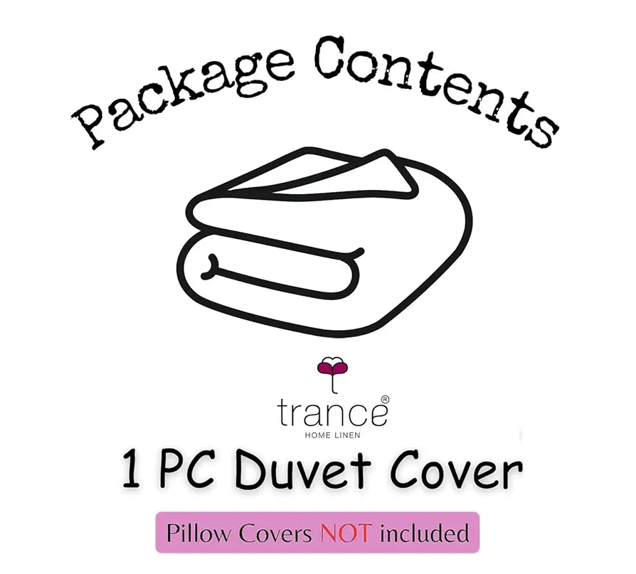Trance Home Linen Zippered 100% Cotton 144 TC Duvet Cover Quilt Cover Blanket Cover Razai Comforter Queen Size Colour Fern Paradise Green
