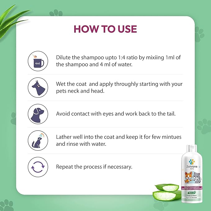 Zoivane Tick and Flea Dog Shampoo - 500 Ml | Maintains Overall Skin Health | Nourishing Hair and Shiny Body | Pack of 2