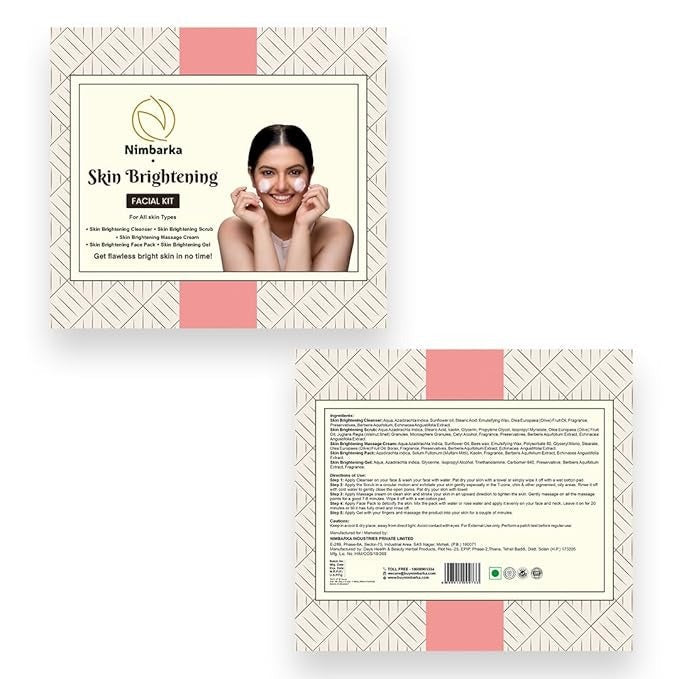 Nimbarka Skin Brightening Facial Kit for All Skin Types - 250 ml
