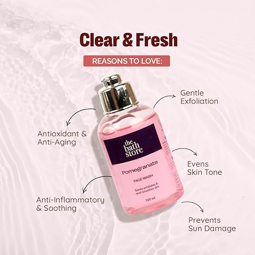 The Bath Store Pomegranate Face Wash for Women & Men Cleanser for Face - 100  ml