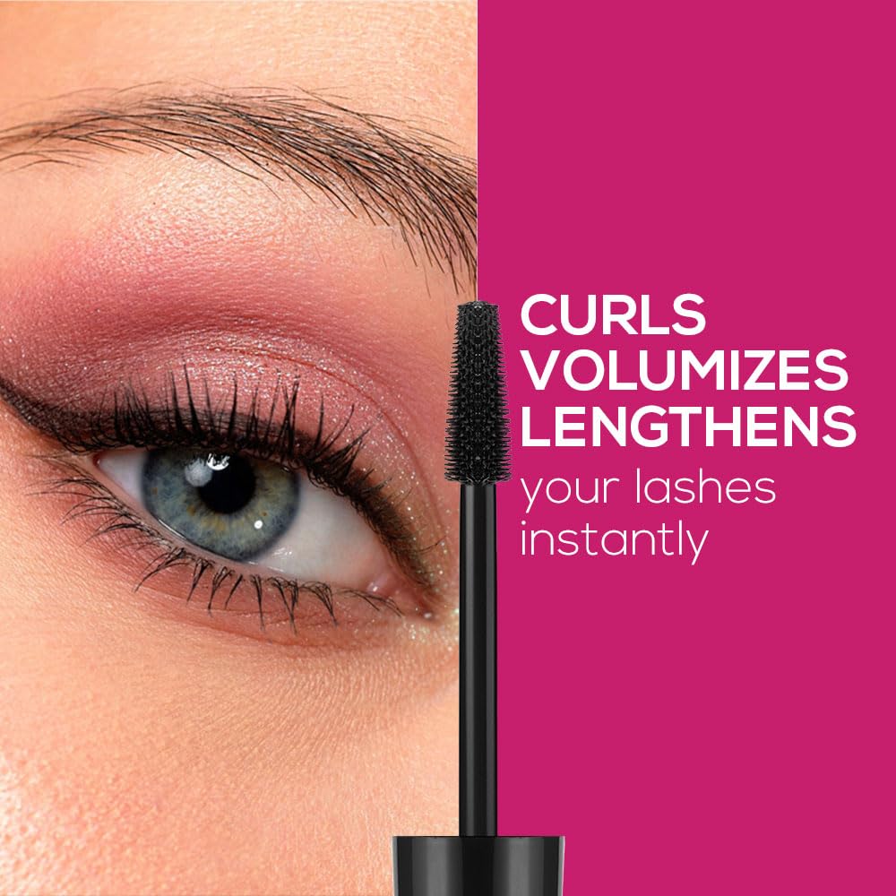 RENEE Power Lash Mascara, Darkest Black, Instantly Curls, Lengthens & Volumizes, Long-Lasting Clump-Free Formula, Water-Resistant, Highly Pigmented, Enriched with Castor Oil, 9.5ml