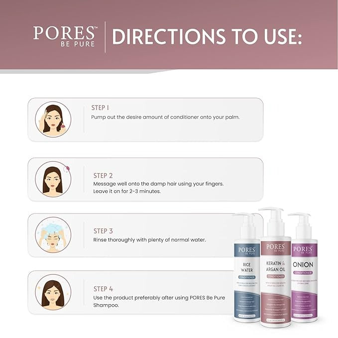 Pores Be Pure Hair Conditioner With Hydrolyzed Keratin Argan Oil - 250 ml