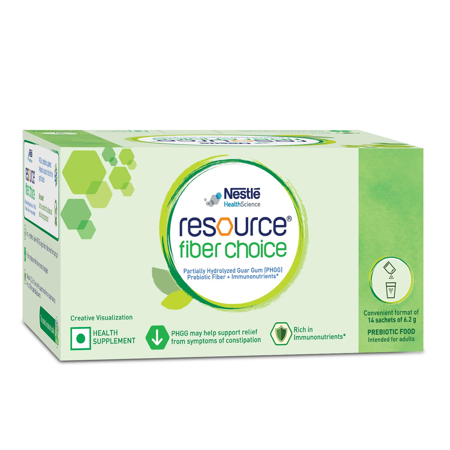 Resource Nestle Fiber Choice | Partially Hydrolyzed Guar Gum (Phgg), Prebiotic Fiber + Immunonutrients* | Contains 14 Sachets | 86.8g
