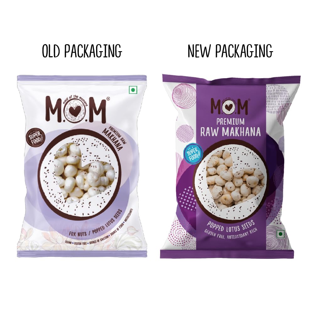 MOM - Meal of the Moment, Roasted Premium Raw Makhana, 100g | Gluten Free | Anti Oxidants | MSG Free | Zero Trans Fat | No added Preservatives and No artificial Flavours
