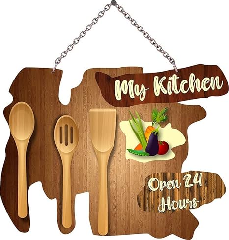 Angel Infinite My Kitchen Wooden Wall Hanging Decor Utensils Spoon Pattern Decorative Item