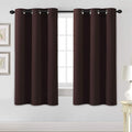 Loomlyfe Brown Solid Thermal Insulated Grommet Blackout Curtains for Window | 5 Feet | Set of 2 | Brown