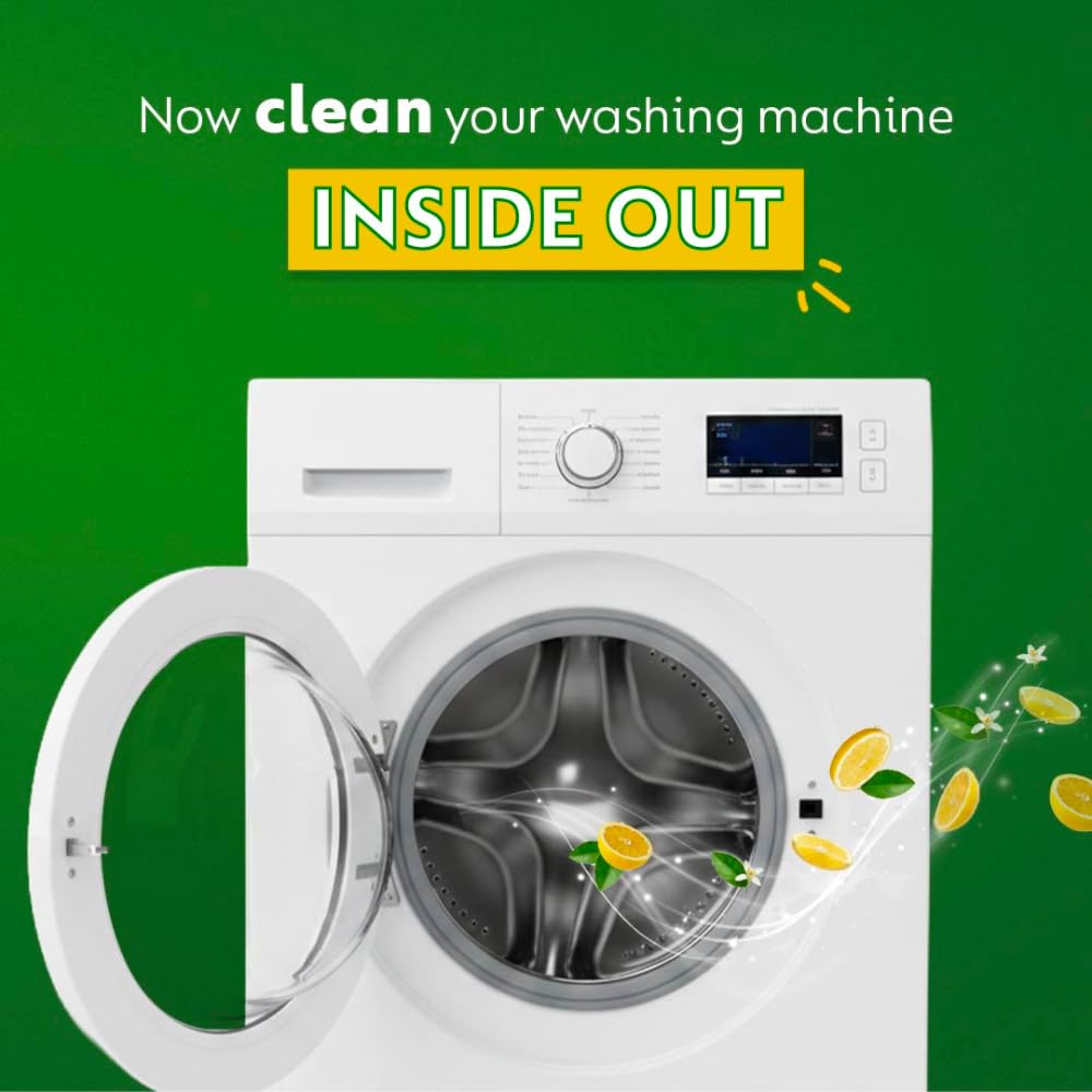 Dettol 5 in 1 Washing Machine Cleaner & Descaling Liquid for top load and front load| Lemon 250ml | Removes Limescale, Dirt and Bad odour | Kills 99.9%* Bacteria