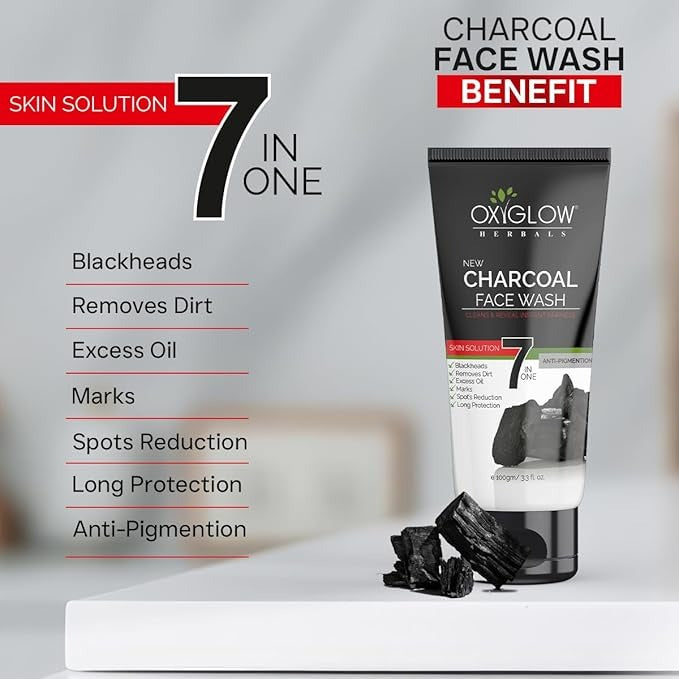 OxyGlow Herbals 7 in one Charcoal Face Wash - 100 gms
