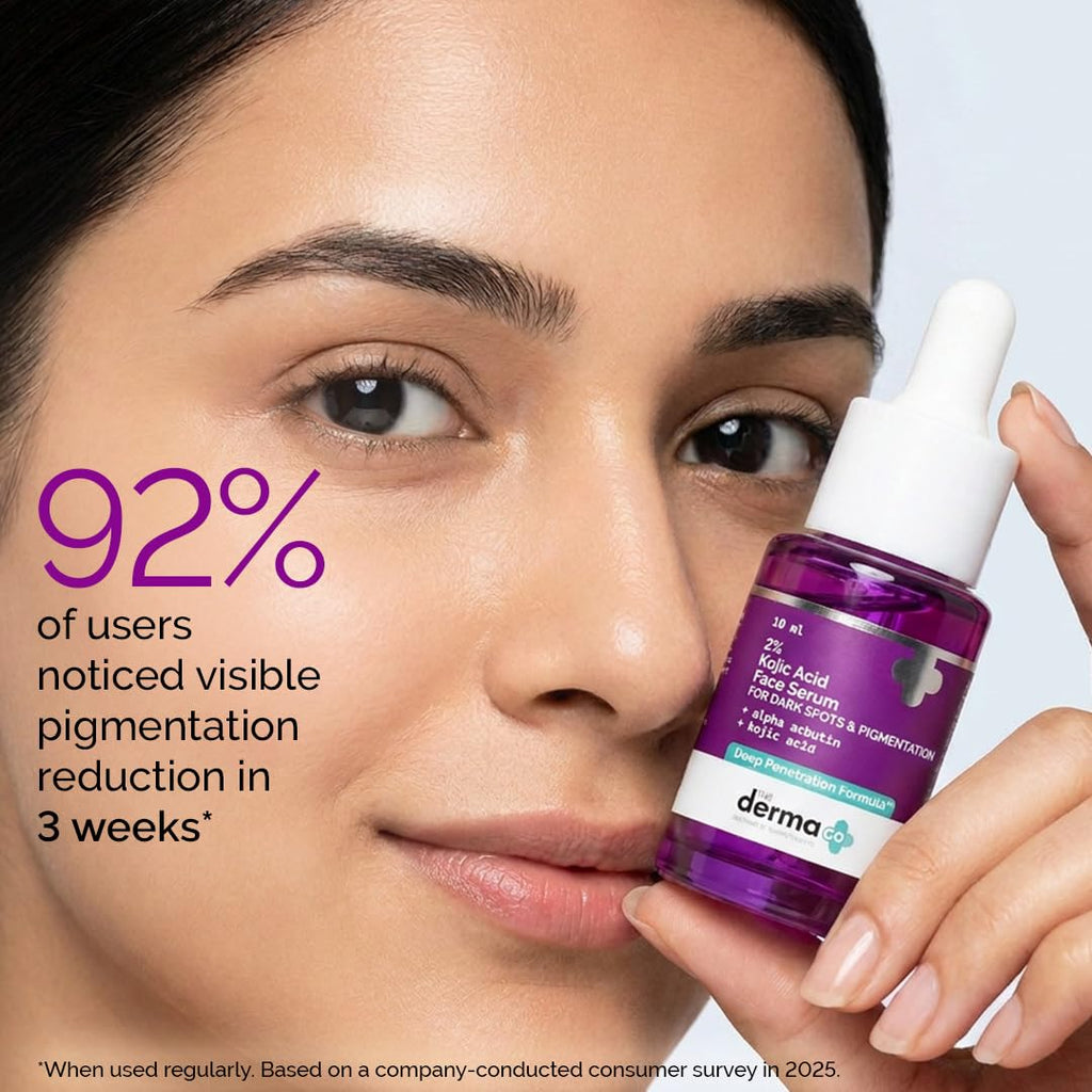 The Derma Co. 2% Kojic Acid Face Serum with Alpha Arbutin, Powered by Deep Penetration Formula™ | Fights Pigmentation | Fades Dark Spots | Brightens & Evens Skin Tone | 10 ml