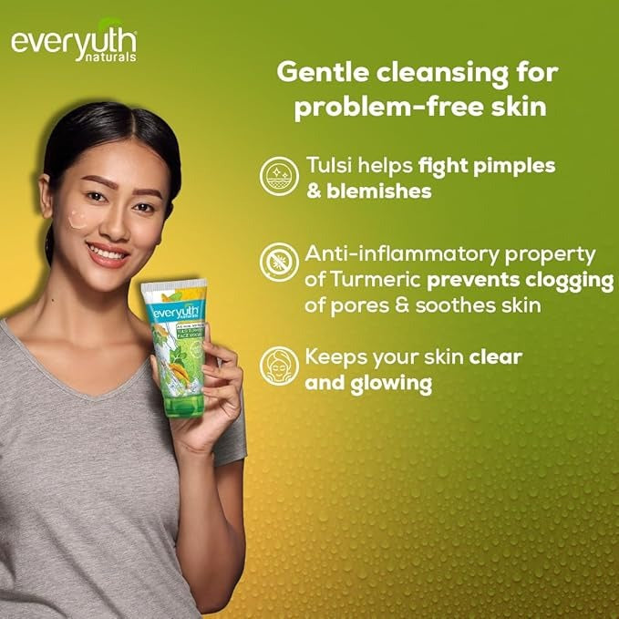 Everyuth Naturals Anti Acne Anti Marks Tulsi Turmeric Face Wash - 150 gms