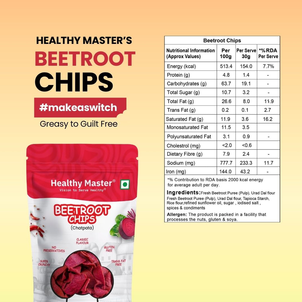 Healthy Master Beetroot Chips - 200 gms