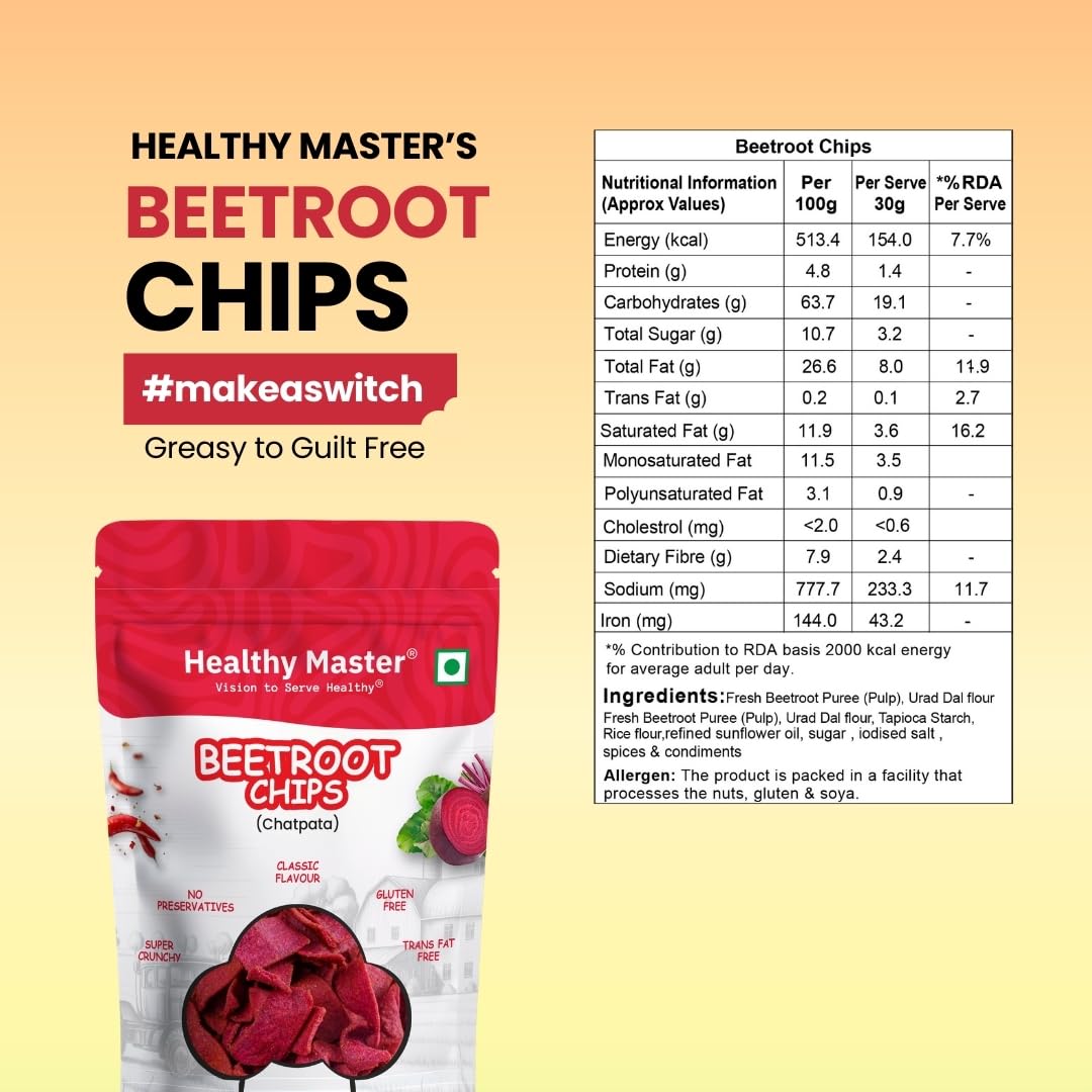 Healthy Master Beetroot Chips - 200 gms