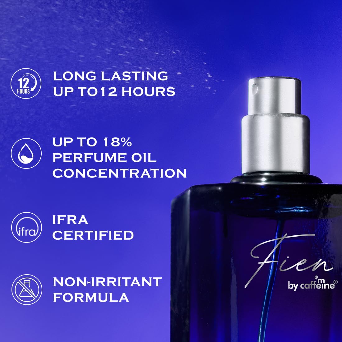Fien Magnetic Perfume for Men | Aquatic Fragrance | 12 Hrs Long Lasting Eau De Parfum with Mandarin, Cocoa, Vanilla | Fien by mCaffeine Solid Perfume for Men | Long lasting Premium & Luxurious Perfume for Every Occasion - 100ml