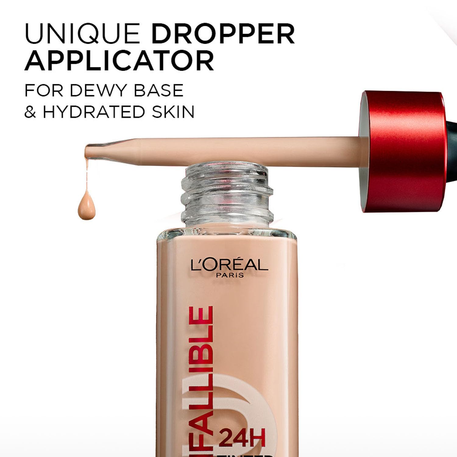 Lâ€™OrÃ©al Paris Infallible 24H Tinted Serum Foundation, Light-weight Coverage, Dewy & Radiant Finish, Transfer-proof, 30ml