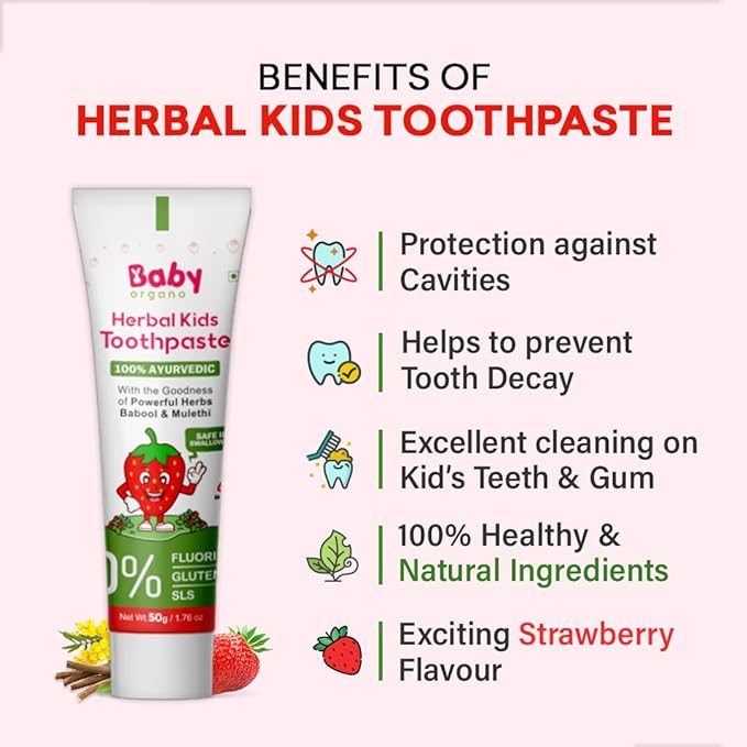 Babyorgano Herbal Kids Toothpaste - 50 gms