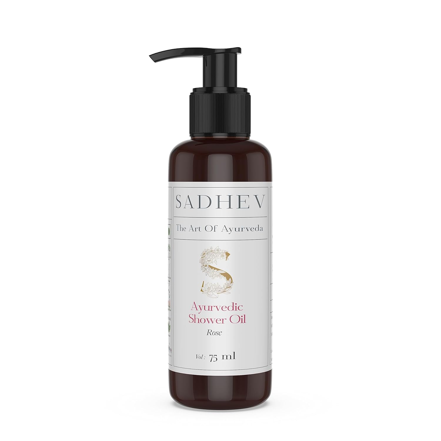 Sadhev Ayurvedic Shower Oil Goodness Of Rose For Hydration And Moistrization - 75 ml (Pack of 1)