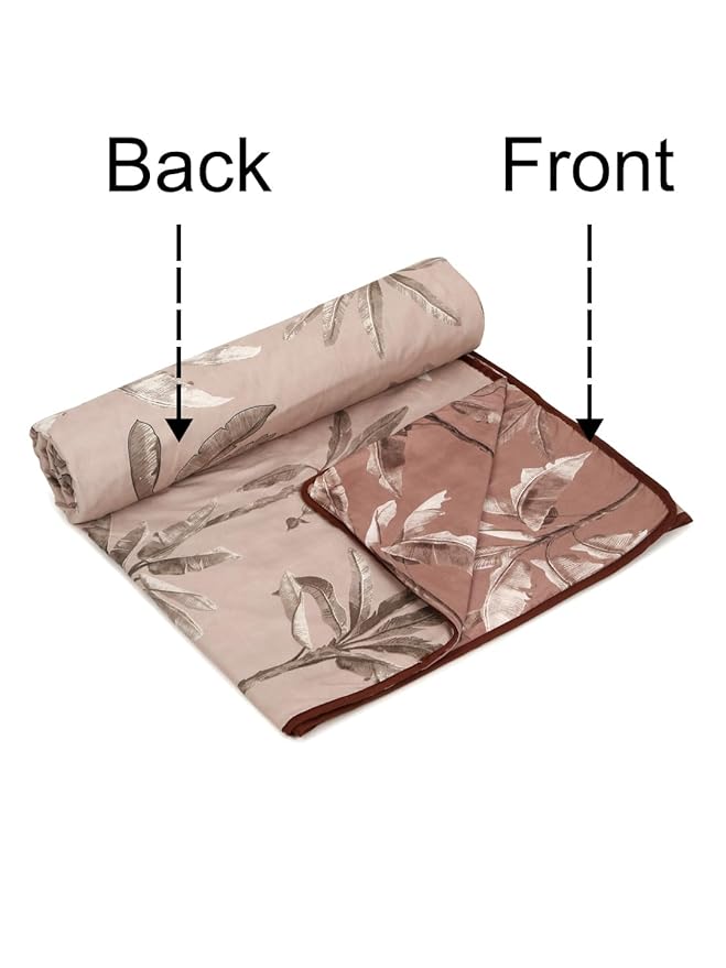 Cortina Ultra-soft Microfiber Reversible 120 Gsm Abstract Double Ac Blanket Quilt Dohar | Chocolate