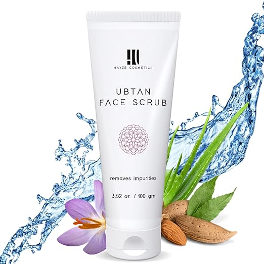 Hayze Cosmetics Ubtan Face Scrub with Aloe Vera Saffron - 100 gms
