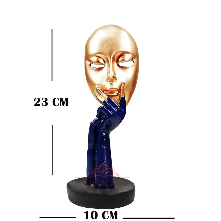 Jaipur Ace Lady Face Statue Sculptures Showpieces Creative Abstract Design Art Figurine Golden Face