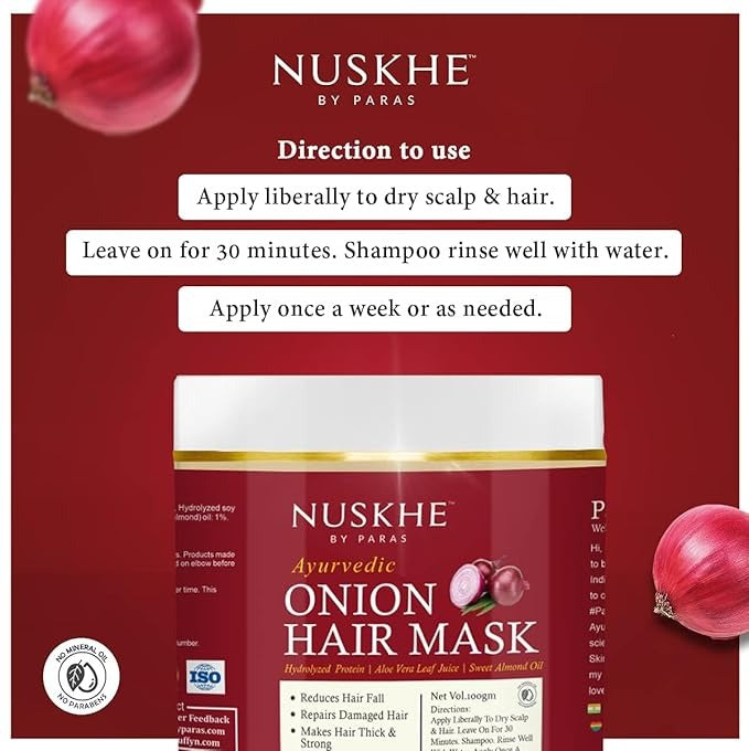 Nuskhe by Paras Onion Hair Mask for Men and Women - 100 gms