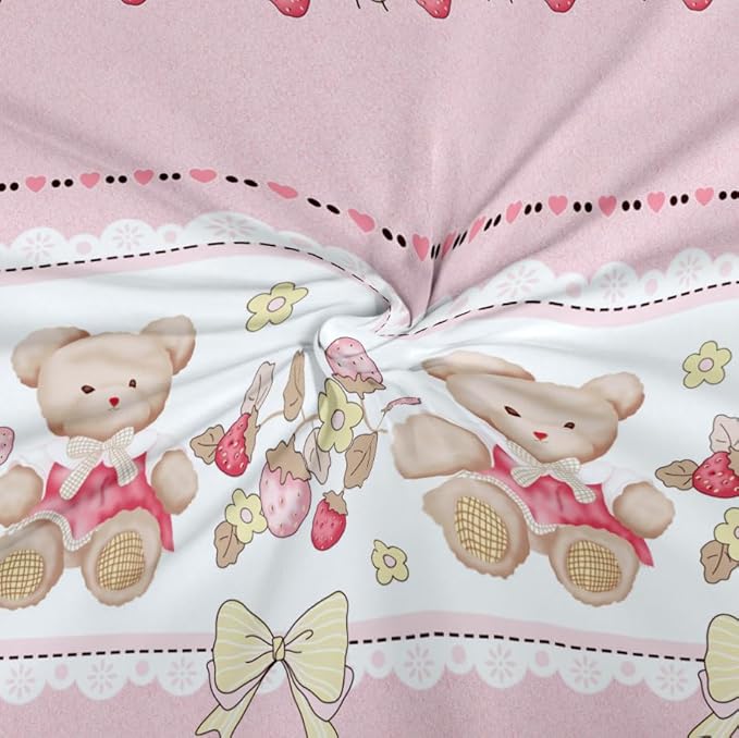 Dreamlet Prime Collections 180tc Pure Cotton Breathable Supersoft Wrinkelfree Double Flat Bedsheet With 2 King Size Pillow Covers | Pink & White