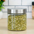 Femora Kitchen Storage Jars Borosilicate Glass With Steel Lid Air Tight Kitchen Jar and Container | 750 Ml | Pack of 1