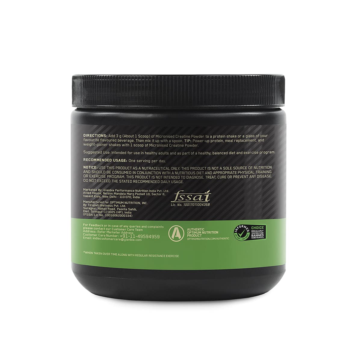 Optimum Nutrition (ON) Micronized Creatine Powder , 83 Serves, 3g of 100% Creatine Monohydrate per serve, Supports Athletic Performance & Power, Unflavored.